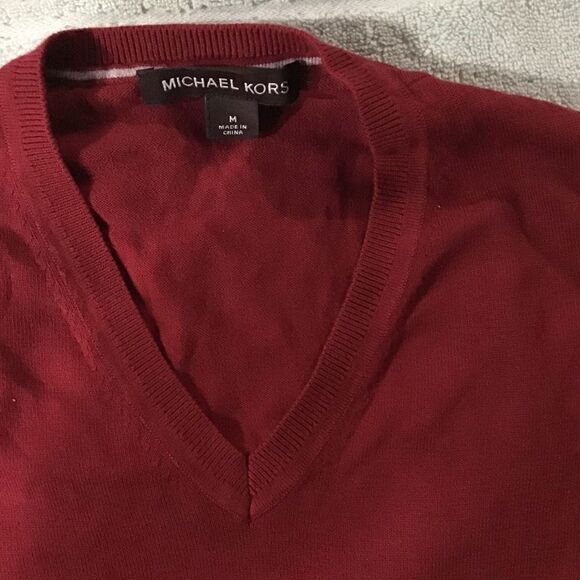 MICHAEL KORS 100% COTTON MEN’S V-NECK SWEATER M - Picture 2 of 8